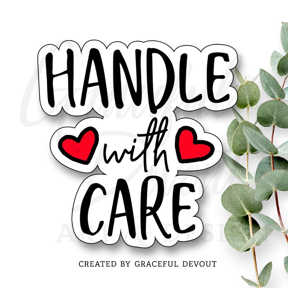 Handle with care- 2" (inches) (96ct.) Stickers